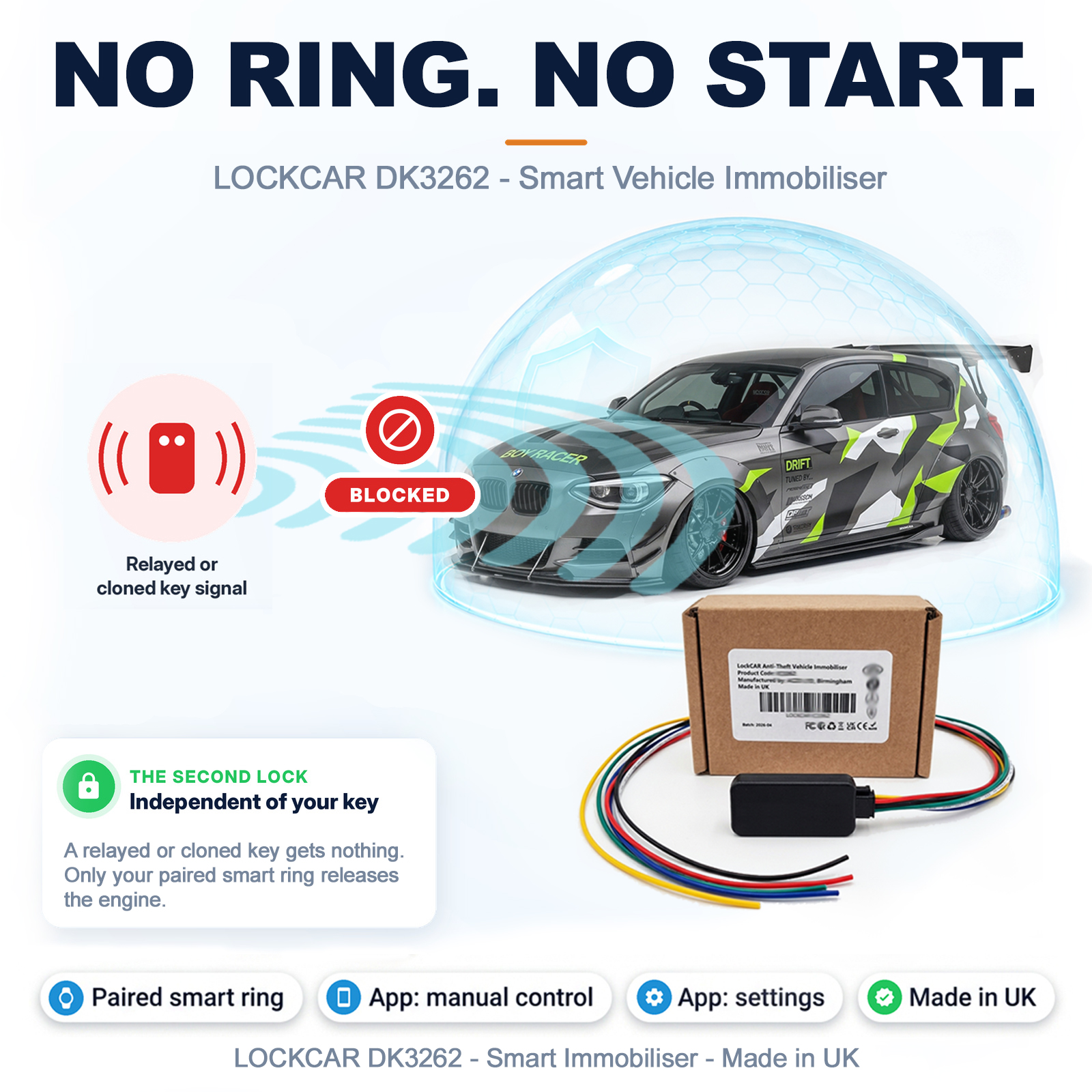 Digital Key Anti Cloning Car Immobiliser Smart Ring OBD Key Programming Block - Image 4