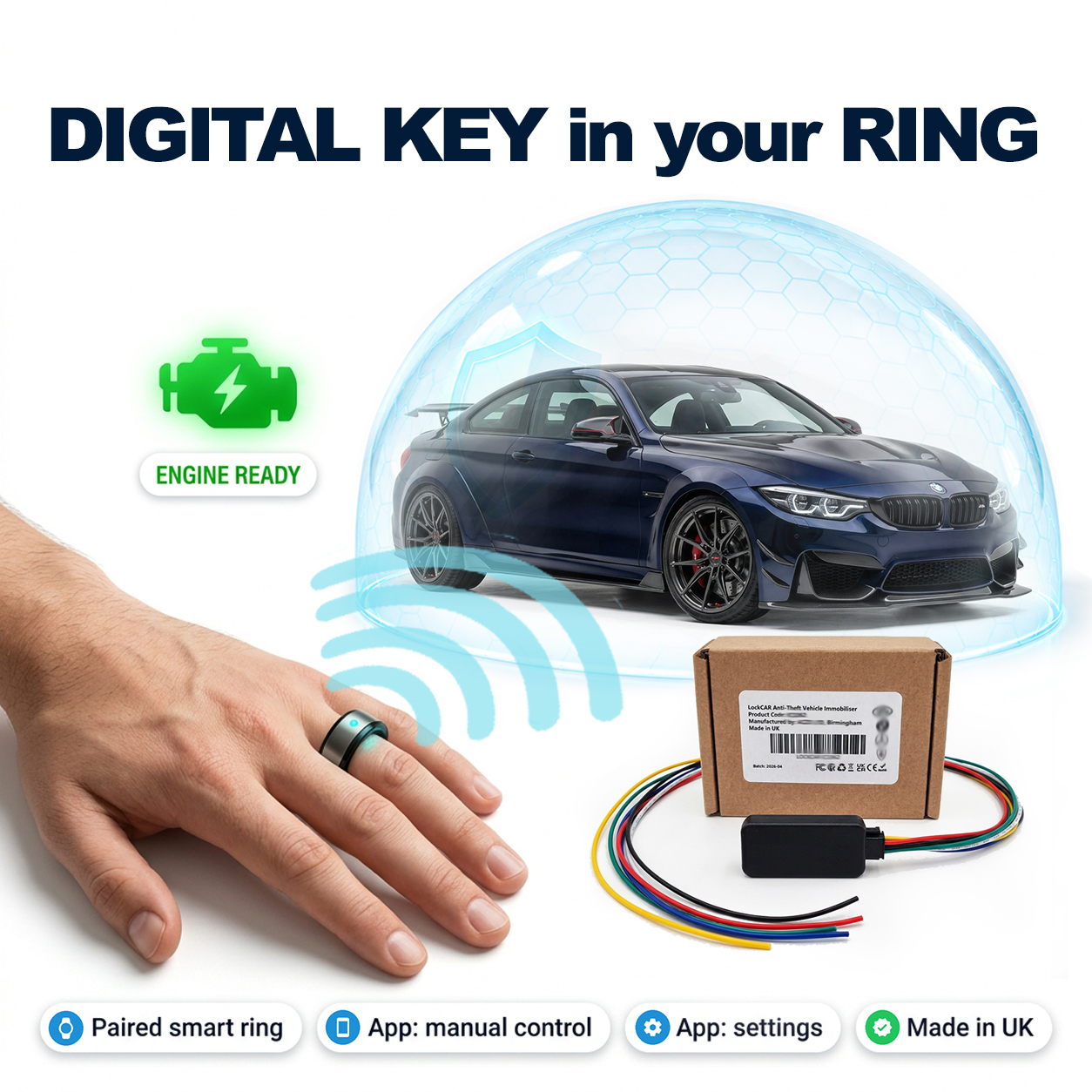 LockCar tag fob immobiliser for keyless cars