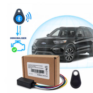 fob ford -best alternative LockCar IC3262 TAG immobiliser with TAG ID fob and retail box in front of an SUV under a protective dome, no TAG no start