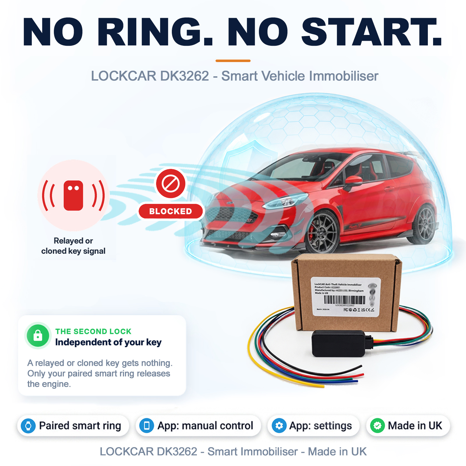 Digital Car Key Smart Ring Immobiliser Engine Block Keyless Relay Theft UK - Image 3